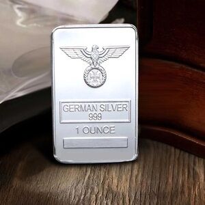 Collectable German ”IronCross” 1oz Silver Clad Ingot Bar in Protective Capsule